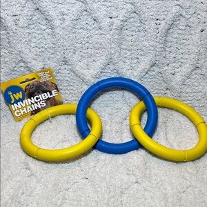 JW Invincible Chains Dog Toy - Blue and Yellow Large